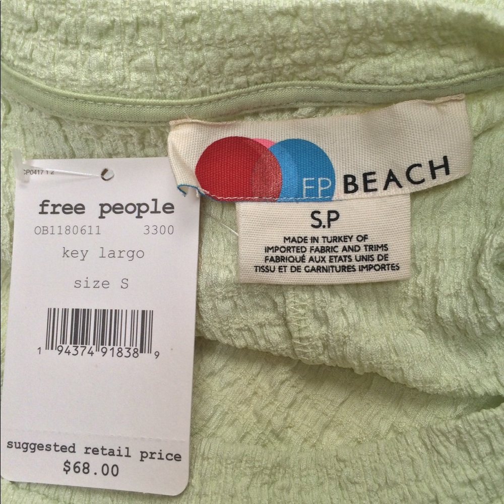 Free People Beach Mini Dress Cover Up Green NWT - Picture 5 of 7